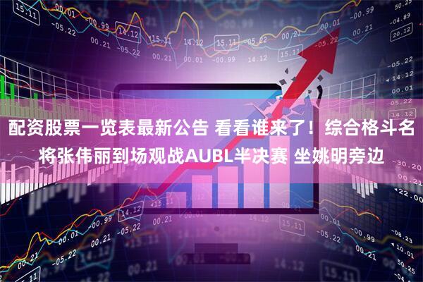 配资股票一览表最新公告 看看谁来了！综合格斗名将张伟丽到场观战AUBL半决赛 坐姚明旁边